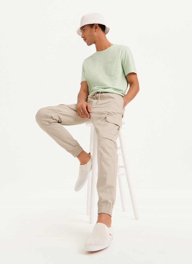 Men's Dkny Cargo Woven Jogger Beige | V7793345