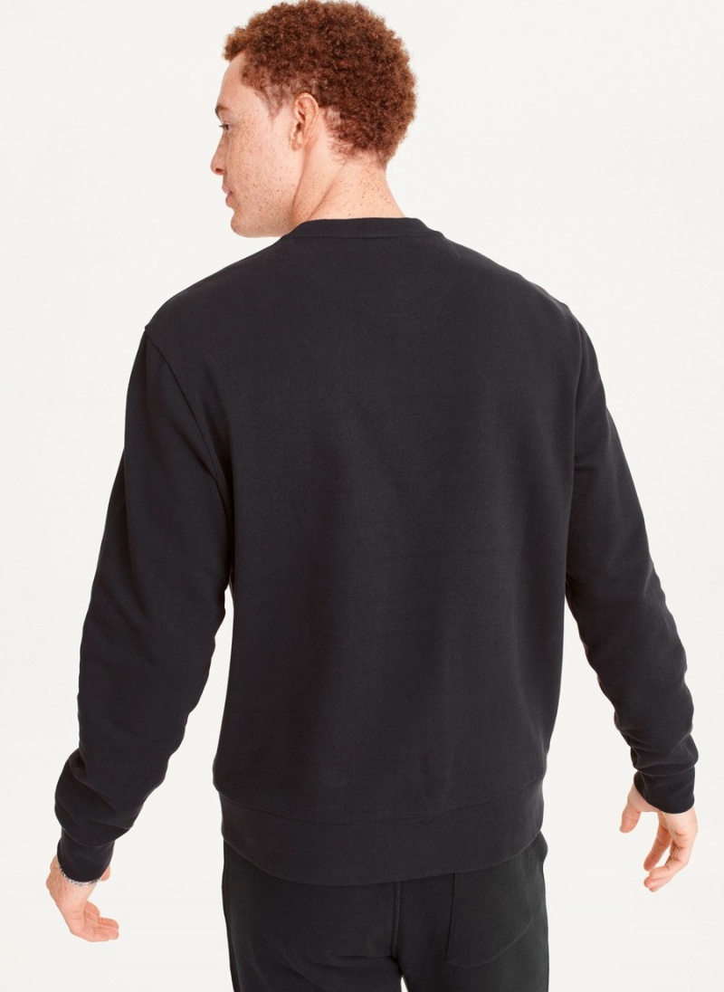 Men's Dkny Chenille Logo Sweatshirts Black | W0408112