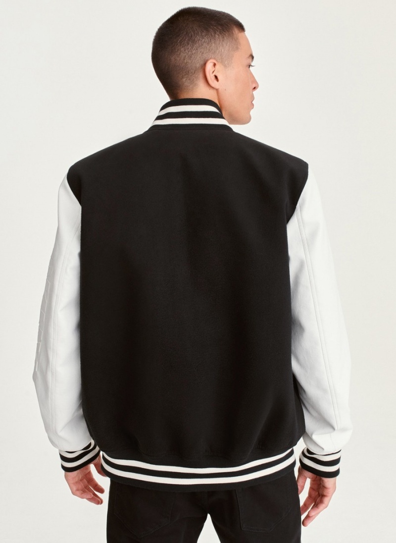 Men's Dkny Classic Varsity Jackets Black | V4841867