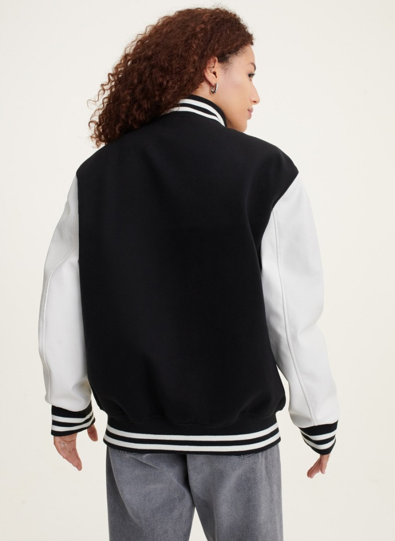 Men's Dkny Classic Varsity Jackets Black | V4841867