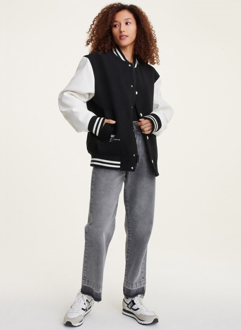 Men's Dkny Classic Varsity Jackets Black | V4841867
