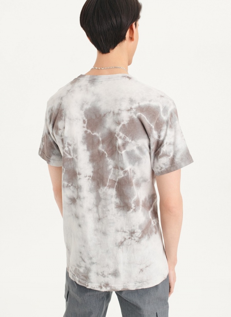 Men's Dkny Cloud Wash Logo T Shirts Grey | C3029764