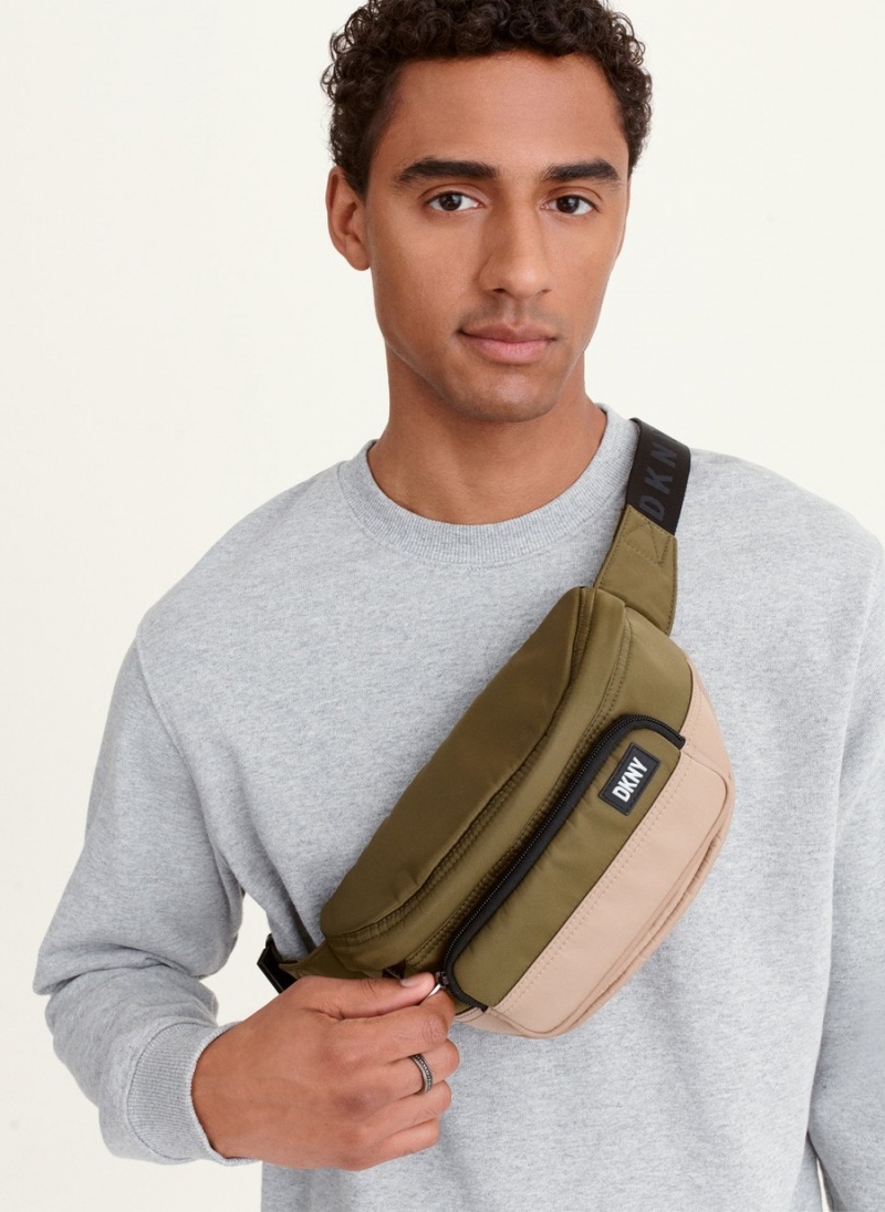 Men's Dkny Colorblock Belt Bags Olive | V8240767