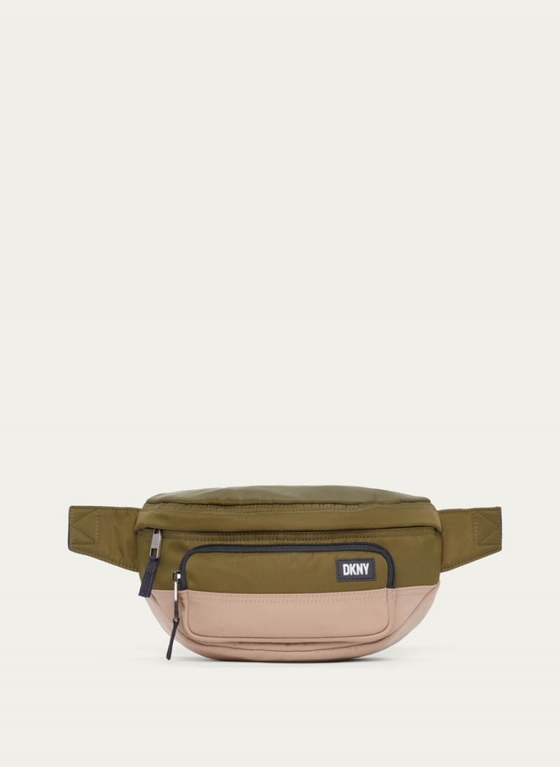 Men\'s Dkny Colorblock Belt Bags Olive | V8240767