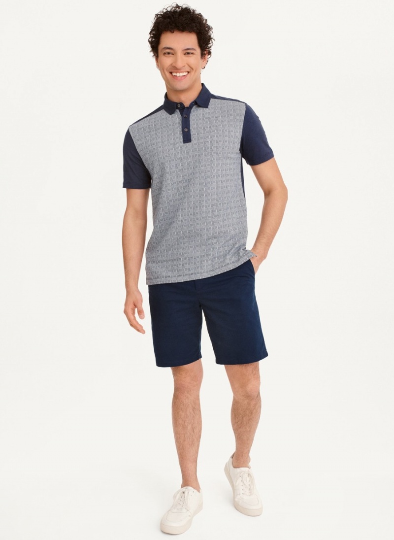 Men's Dkny Colorblock Plaid Polo Shirts Grey | A0476365