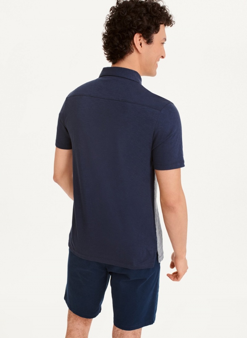 Men's Dkny Colorblock Plaid Polo Shirts Grey | A0476365