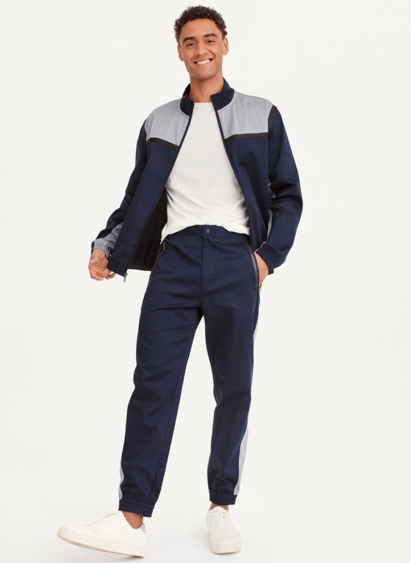 Men's Dkny Colorblock Track Pants Navy | Y2952524