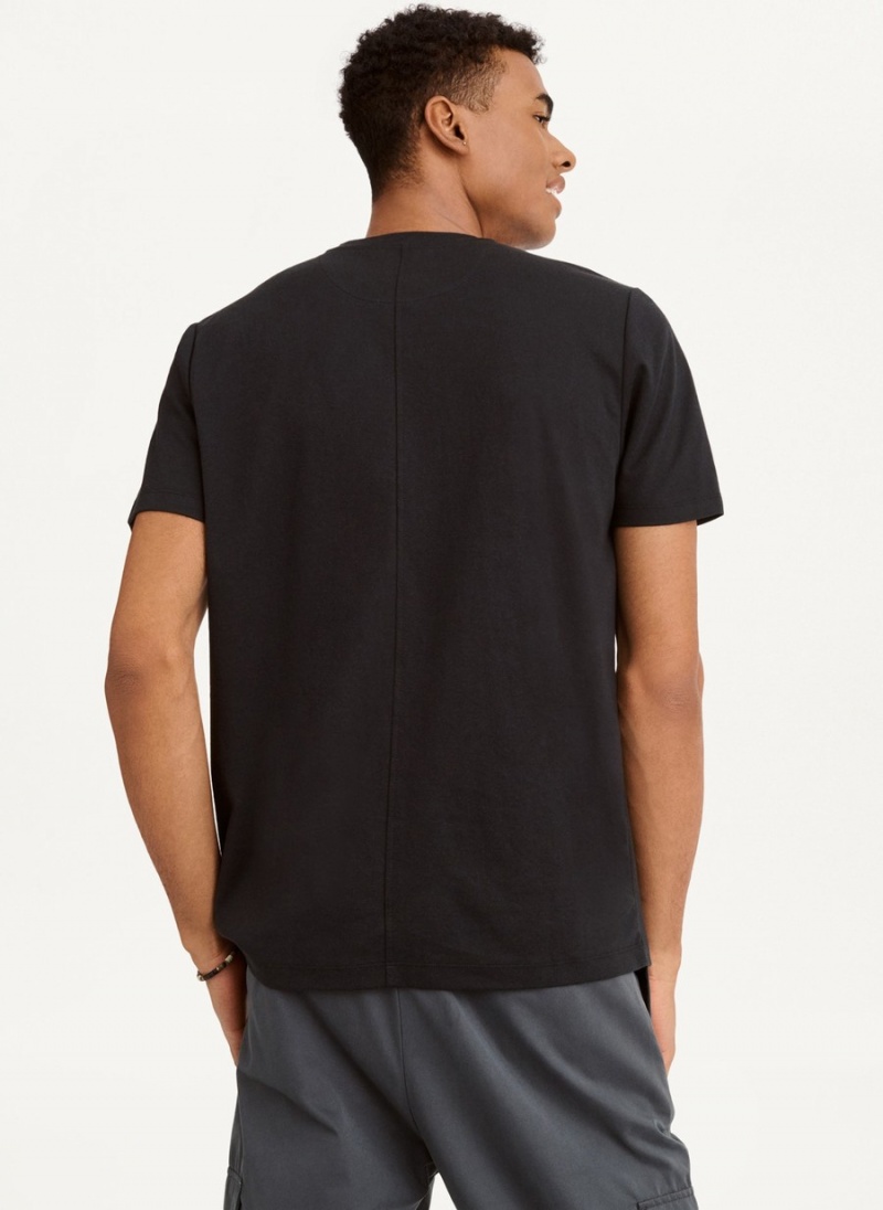 Men's Dkny Cotton Poly Pique T Shirts Black | S3952748