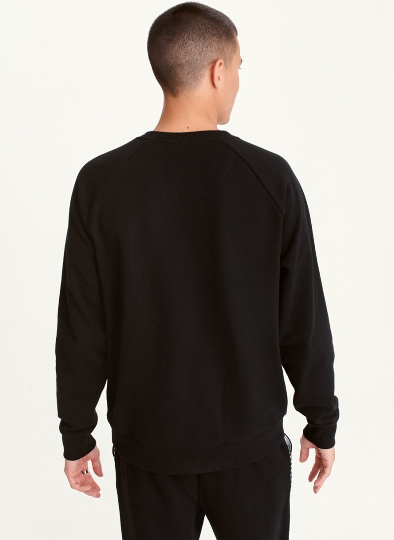 Men's Dkny Crew With Logo Tape Detail Long Sleeve Black | Z2739268