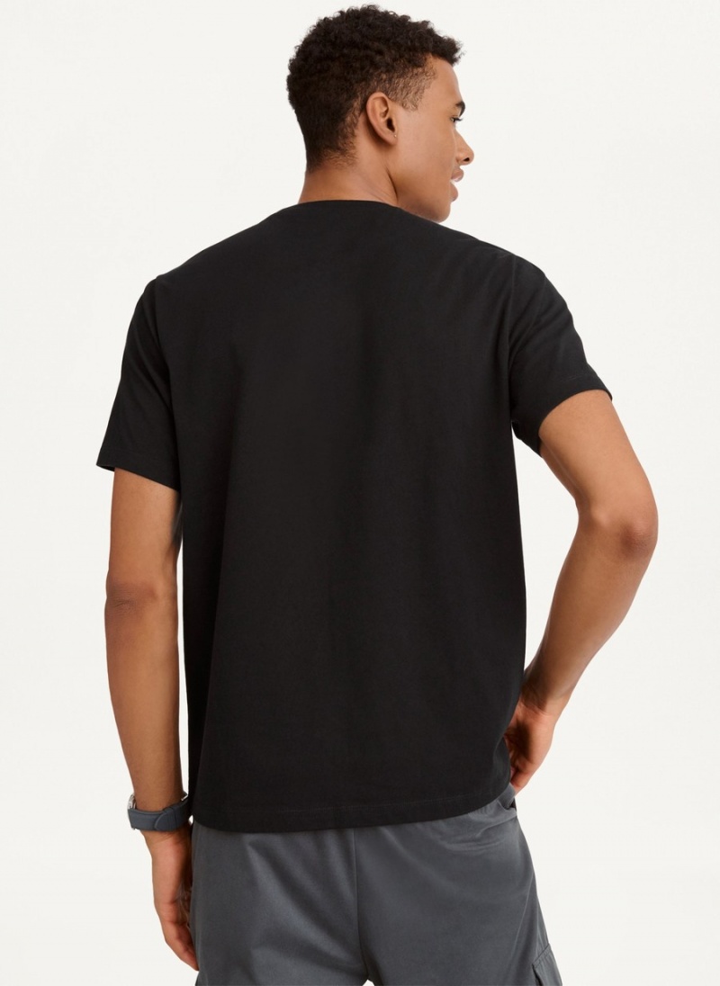 Men's Dkny Debossed Logo T Shirts Black | W5421657