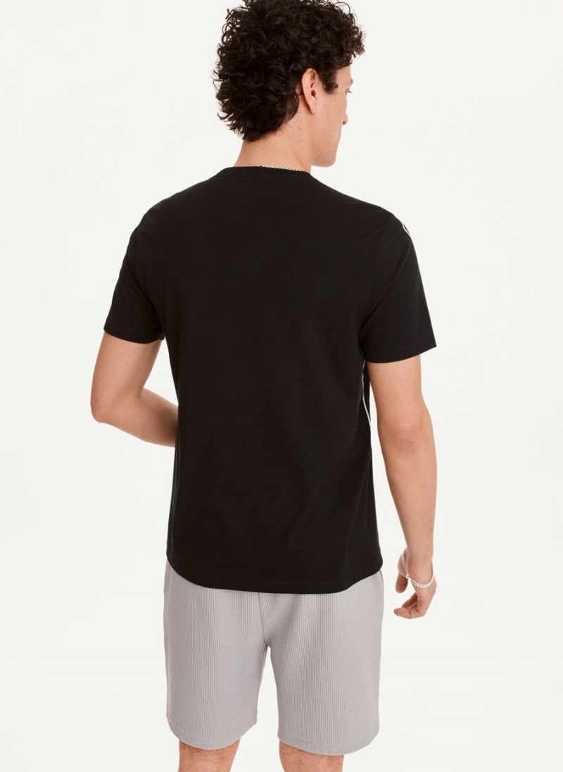 Men's Dkny Exploded Logo Outline T Shirts Black | E2012462
