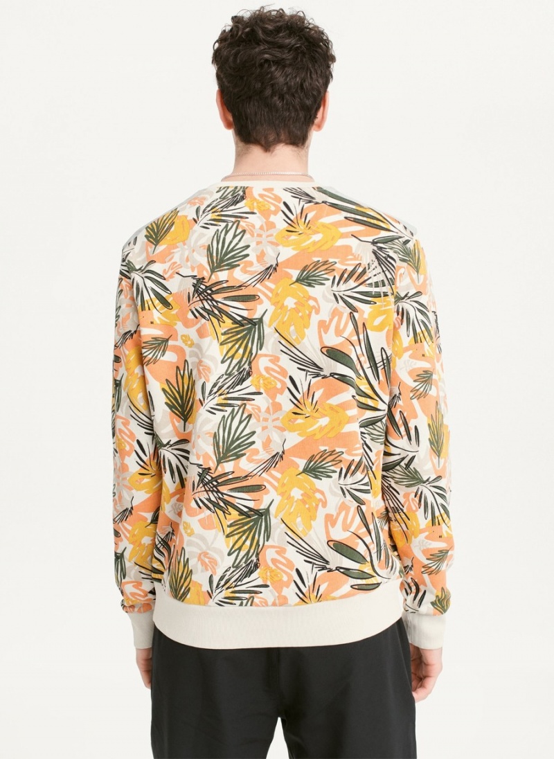 Men's Dkny Exploded Palms Print French Terry Sweatshirts Orange | G6747262