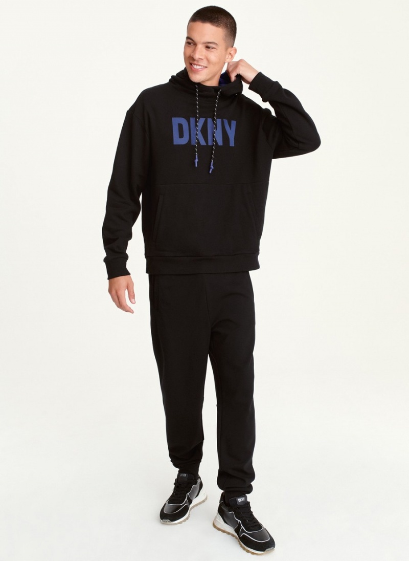 Men's Dkny Fleece Hoodie Black | M3316917