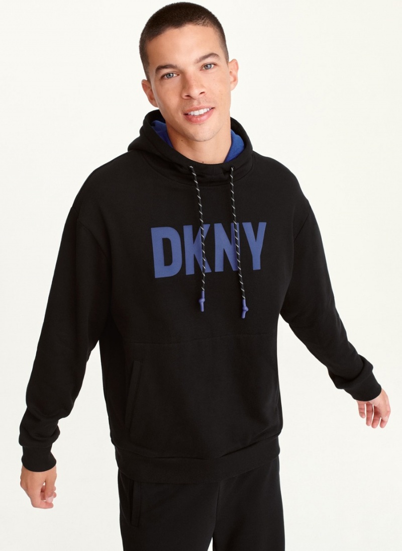 Men\'s Dkny Fleece Hoodie Black | M3316917
