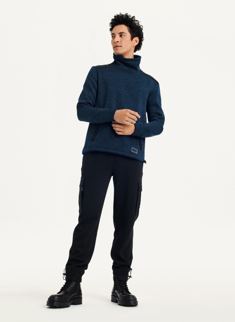 Men's Dkny Funnel Neck Pullover Navy | B8086100
