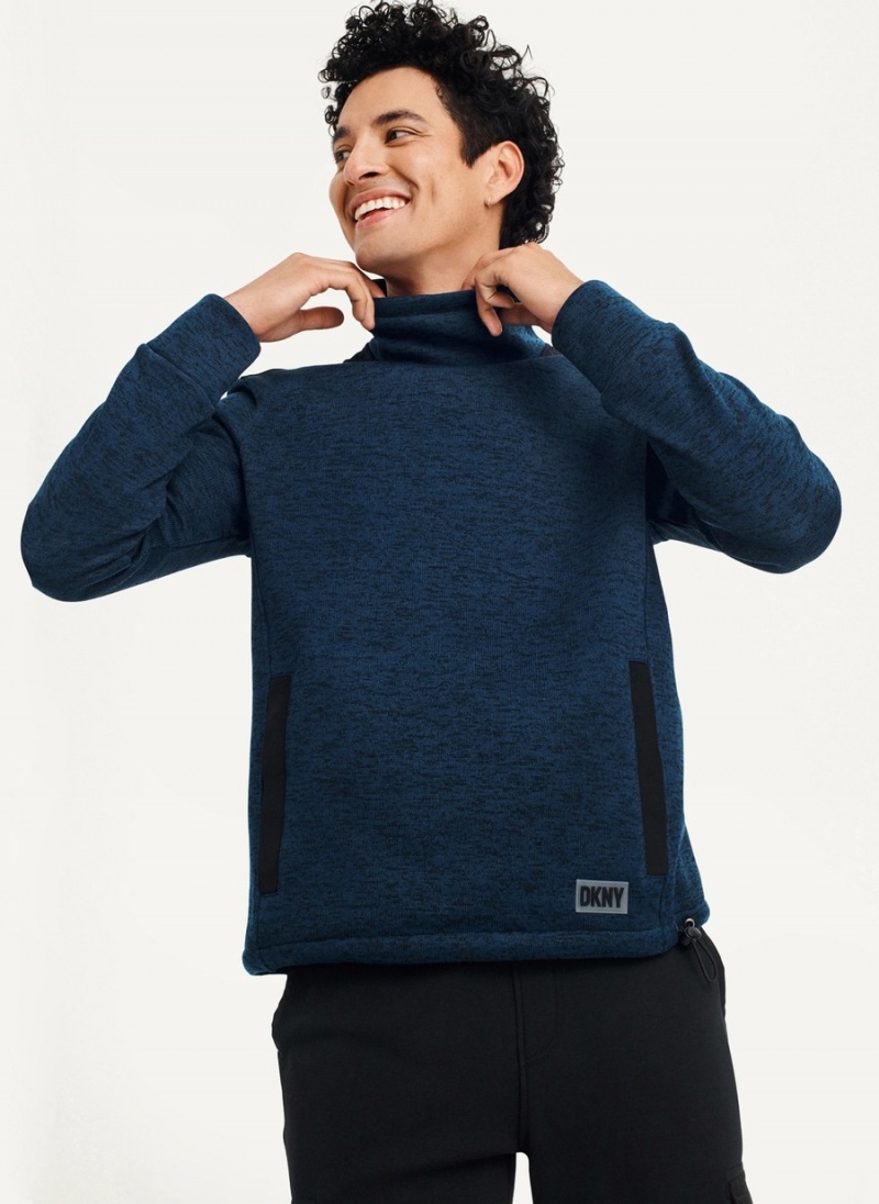 Men's Dkny Funnel Neck Pullover Navy | B8086100