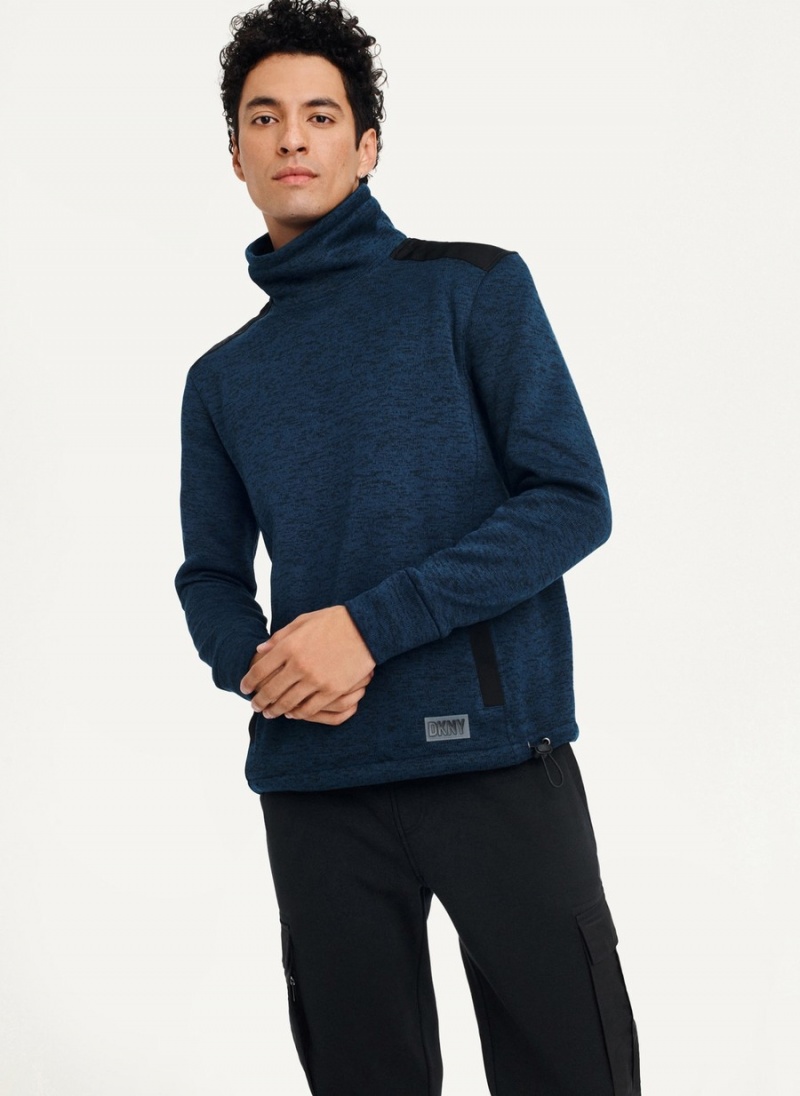 Men\'s Dkny Funnel Neck Pullover Navy | B8086100