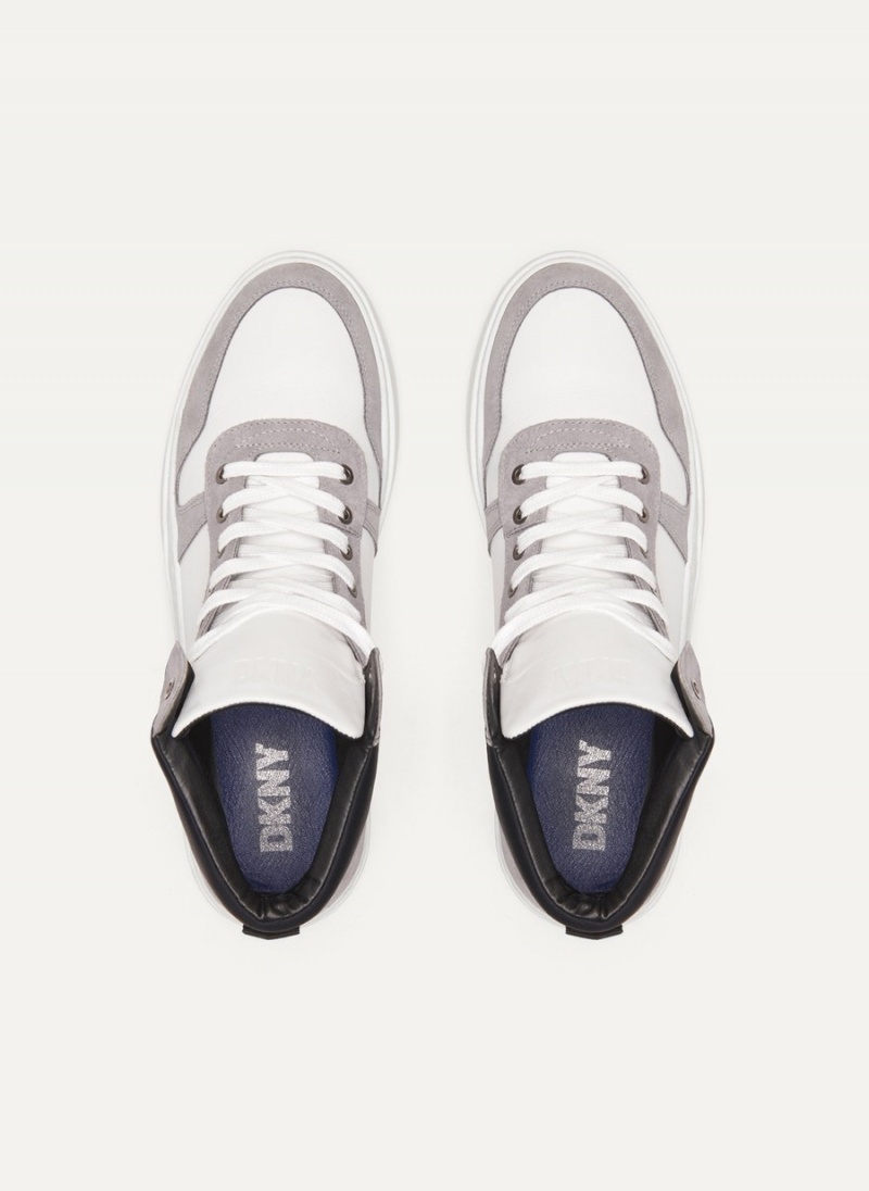 Men's Dkny Grey High Top Sneakers Grey | F7928739