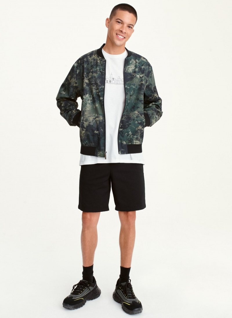 Men's Dkny Leaf Camo Bomber Jackets Olive | M1899167
