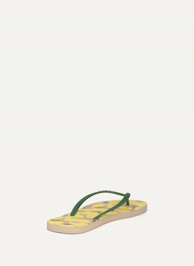 Men's Dkny Lemon Flip Flops Yellow | M6870914