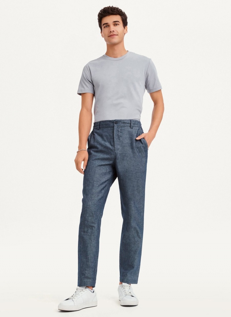 Men's Dkny Linens Pants Navy | B2507248