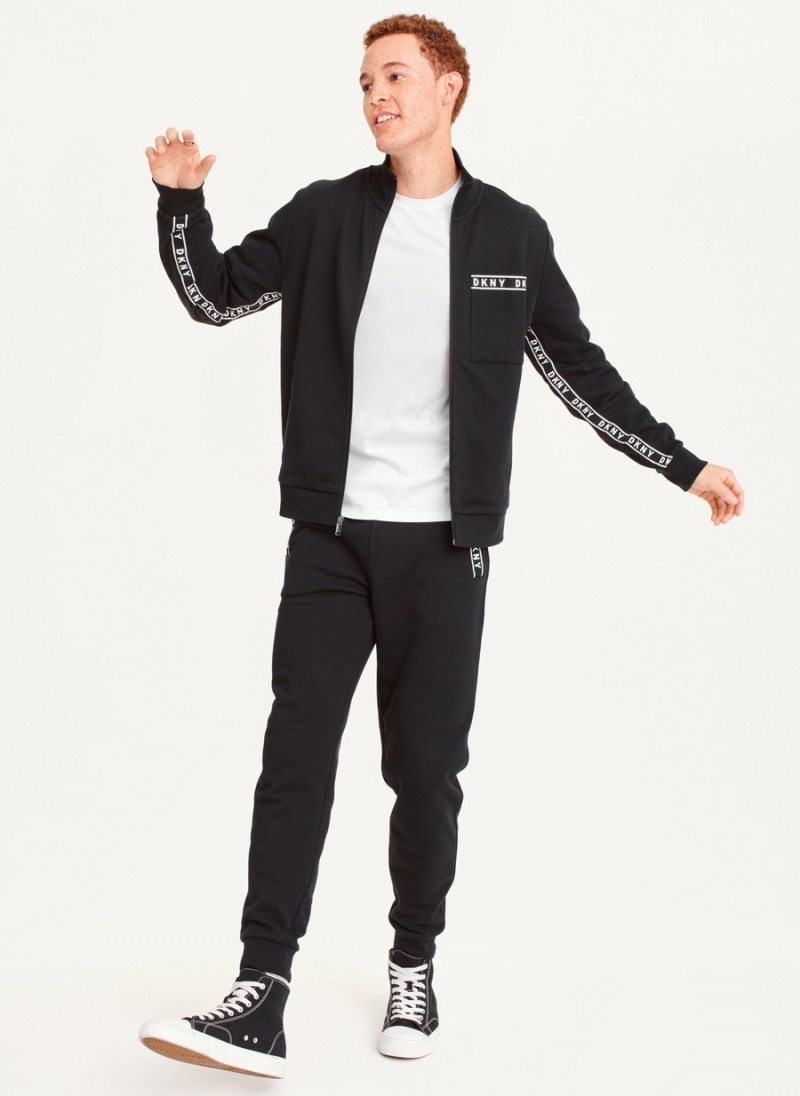 Men's Dkny Logo Tape Detail Track Jackets Black | A9608614