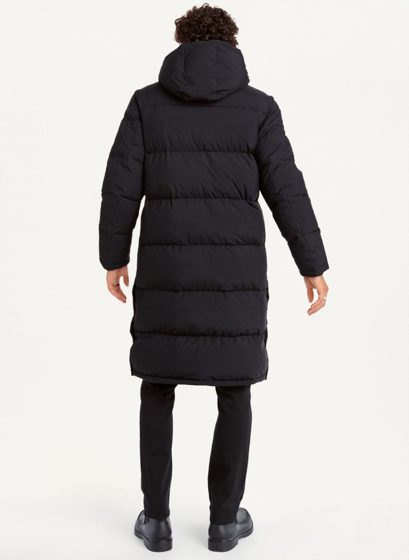 Men's Dkny Long Puffer Jacket Black | T3953775