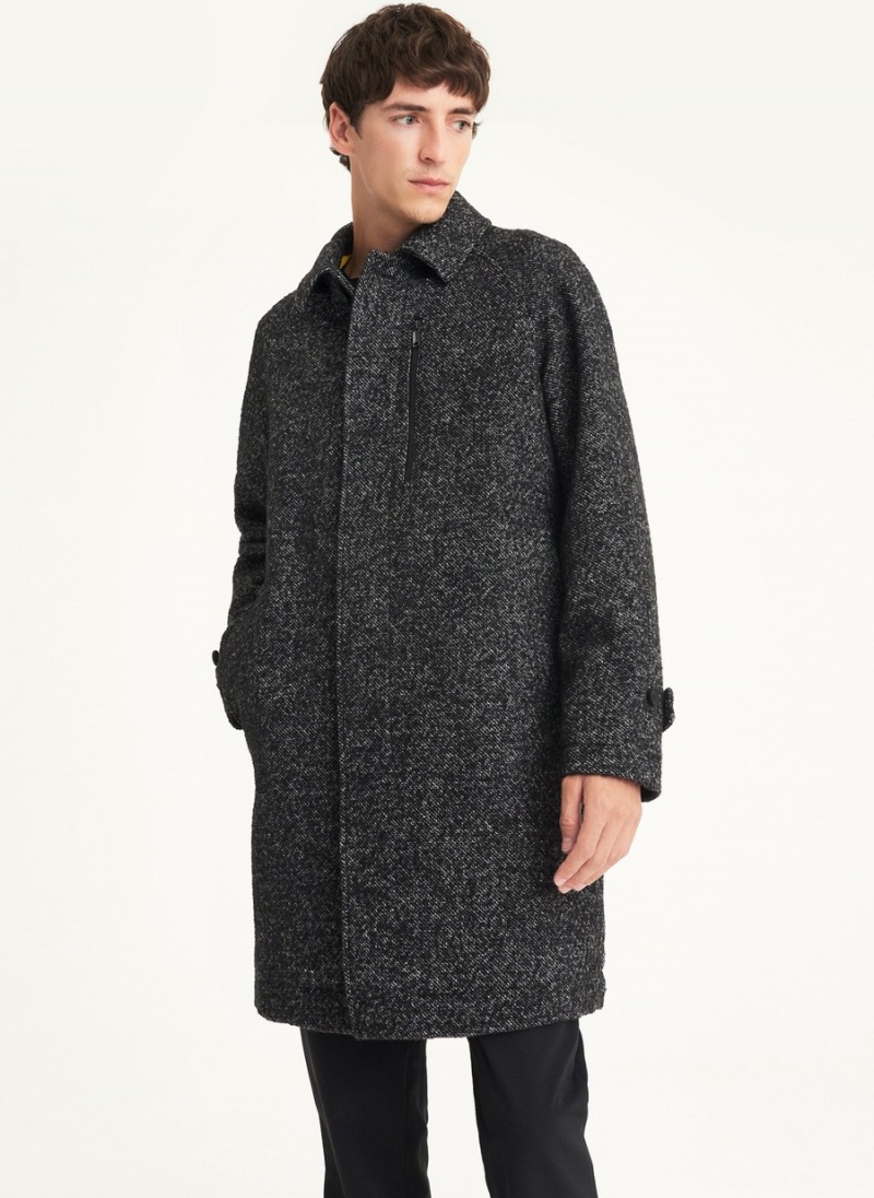 Men\'s Dkny Long Sleeve Raglan Balmacan Coats Black | I4036981