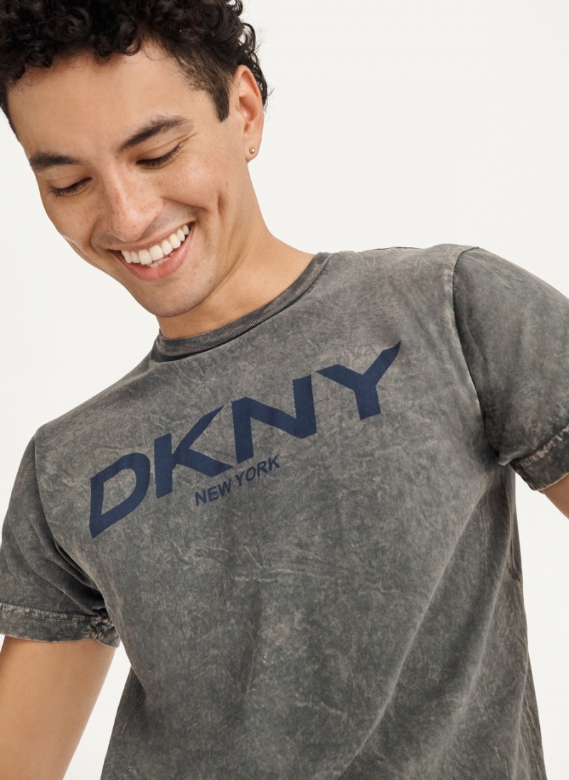Men's Dkny Mineral Wash T Shirts Grey | N7879970