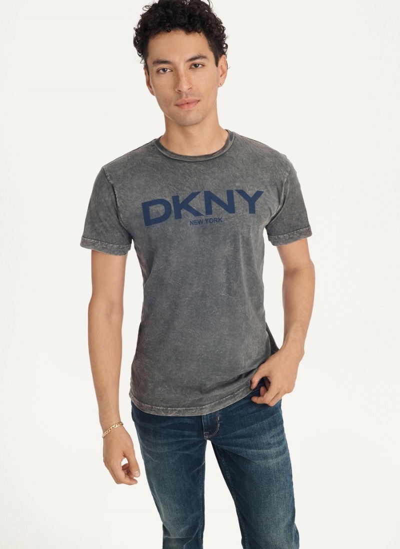 Men\'s Dkny Mineral Wash T Shirts Grey | N7879970