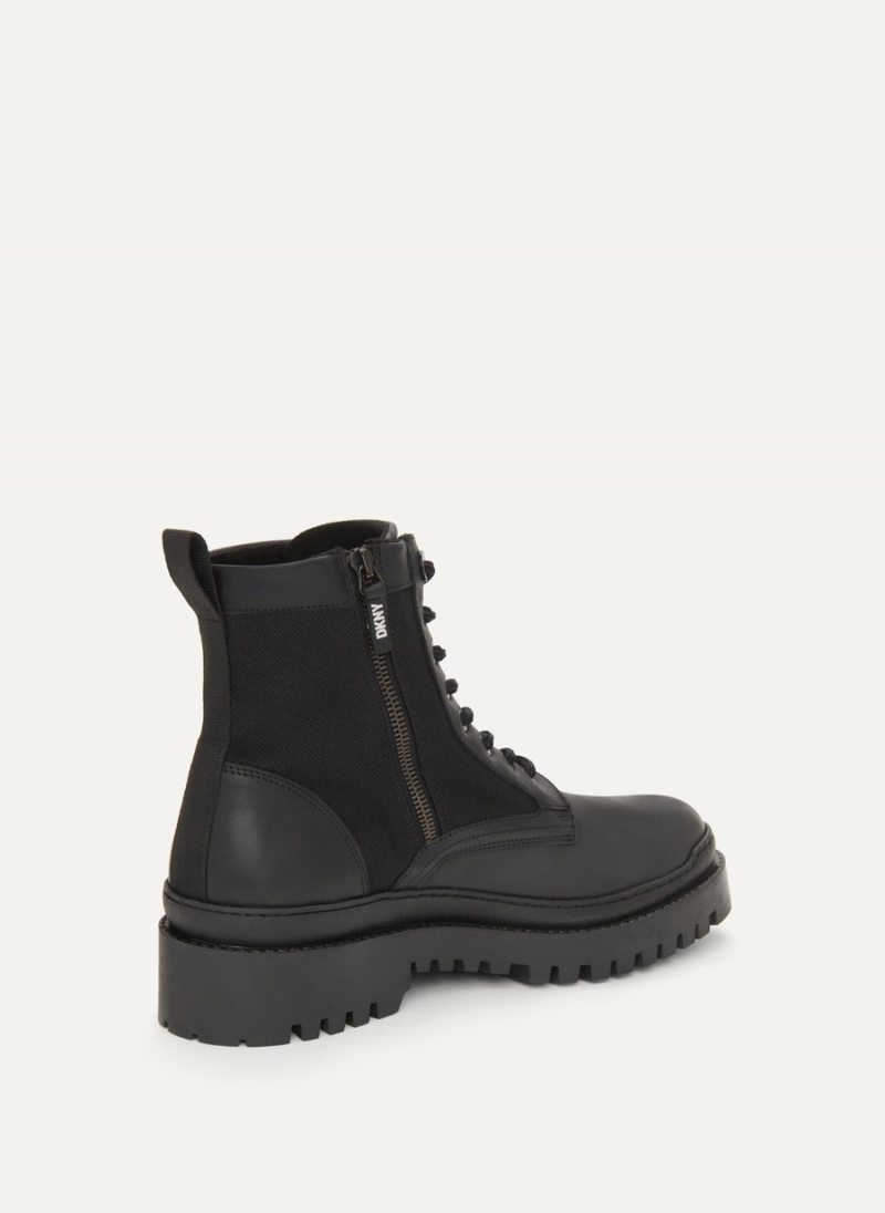 Men's Dkny Mixed Media Boots Black | K0284149