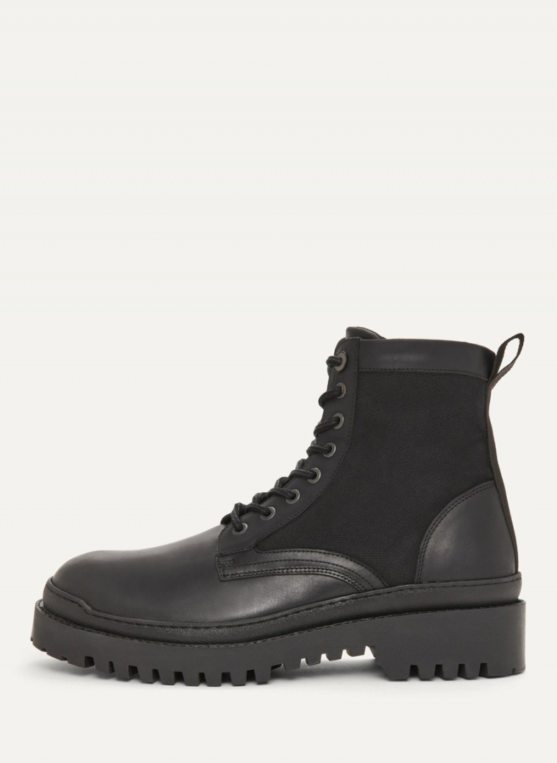 Men\'s Dkny Mixed Media Boots Black | K0284149