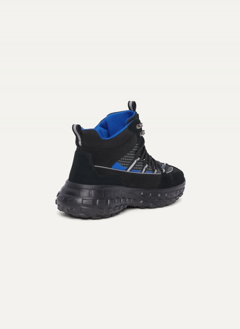 Men's Dkny Mixed Media High Top Sneakers Black | L8578449