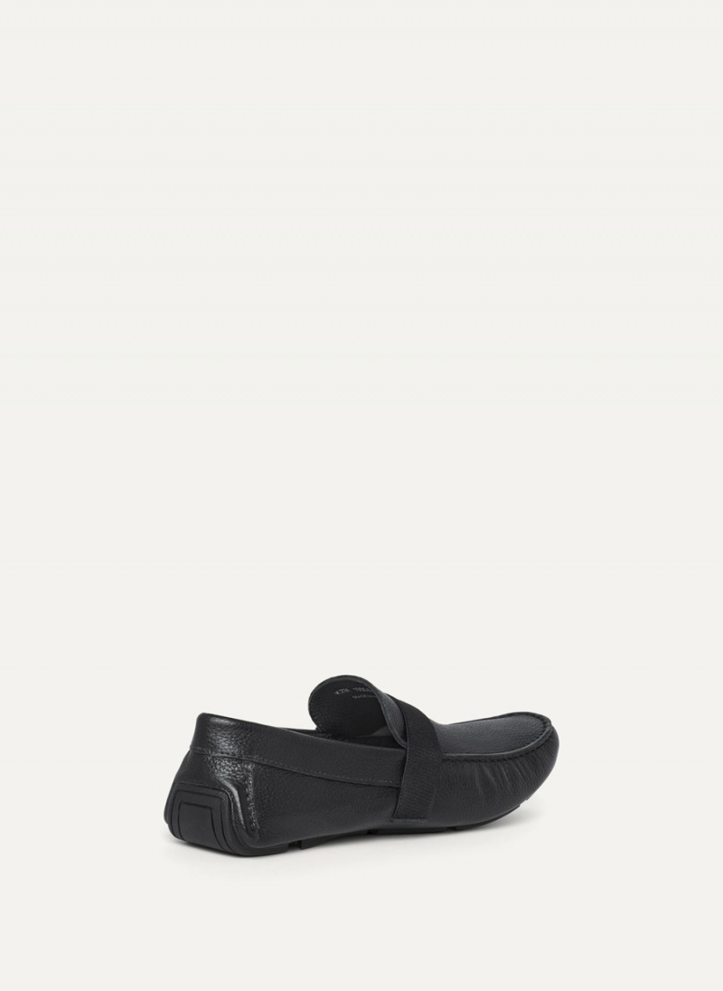 Men's Dkny Modern Strap Driver Moccasins Black | F8109454