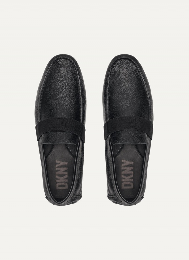Men's Dkny Modern Strap Driver Moccasins Black | F8109454