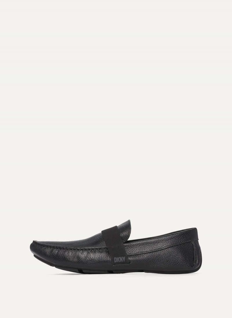 Men\'s Dkny Modern Strap Driver Moccasins Black | F8109454