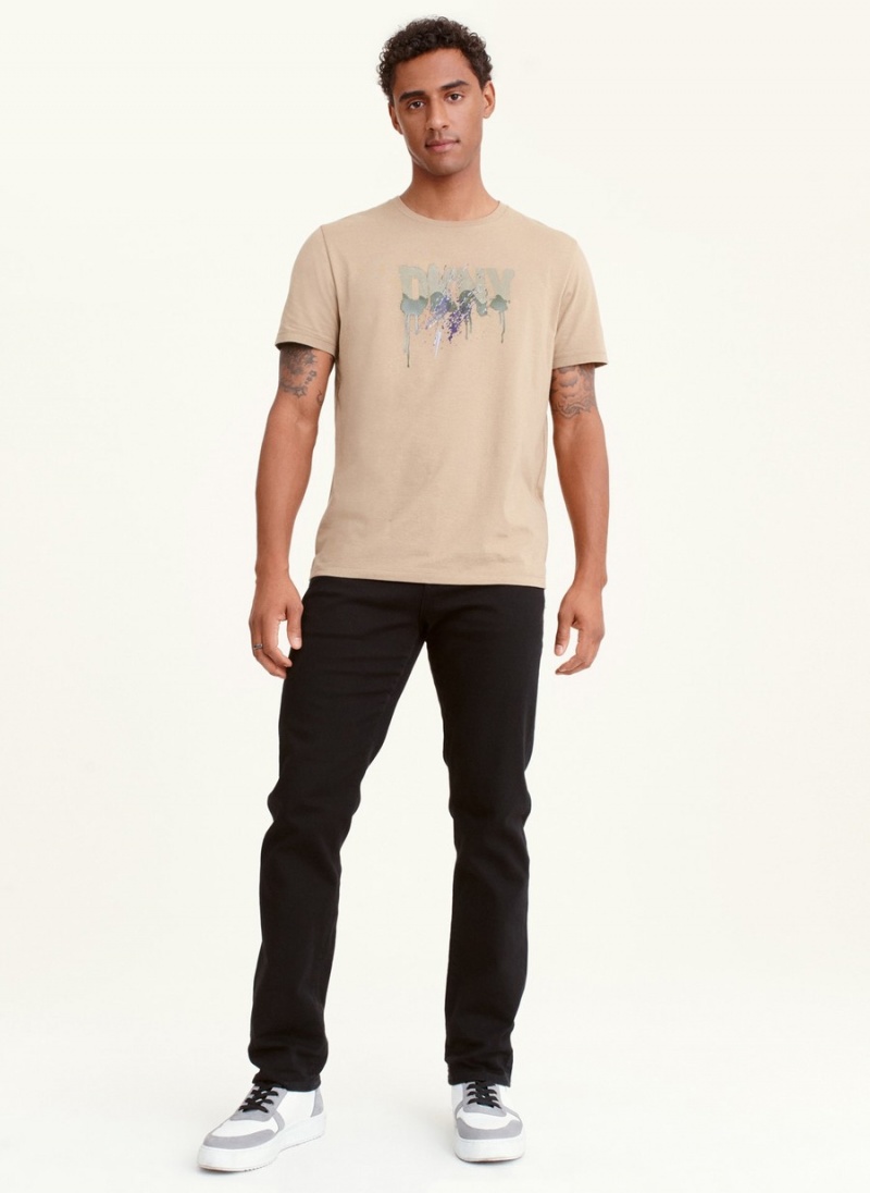 Men's Dkny Multi Paint Splatter T Shirts Beige | H3843429