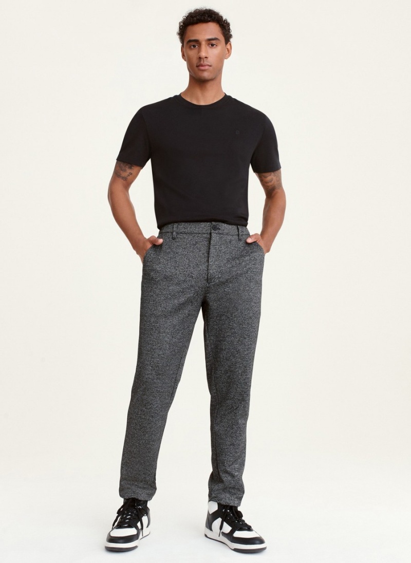 Men's Dkny Novelty Fabric Chino Pants Black | T7215028