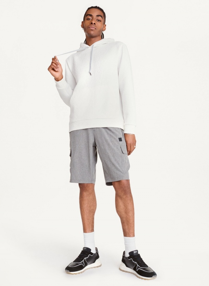 Men's Dkny Novelty Quilted Texture Hoodie White | U6255430