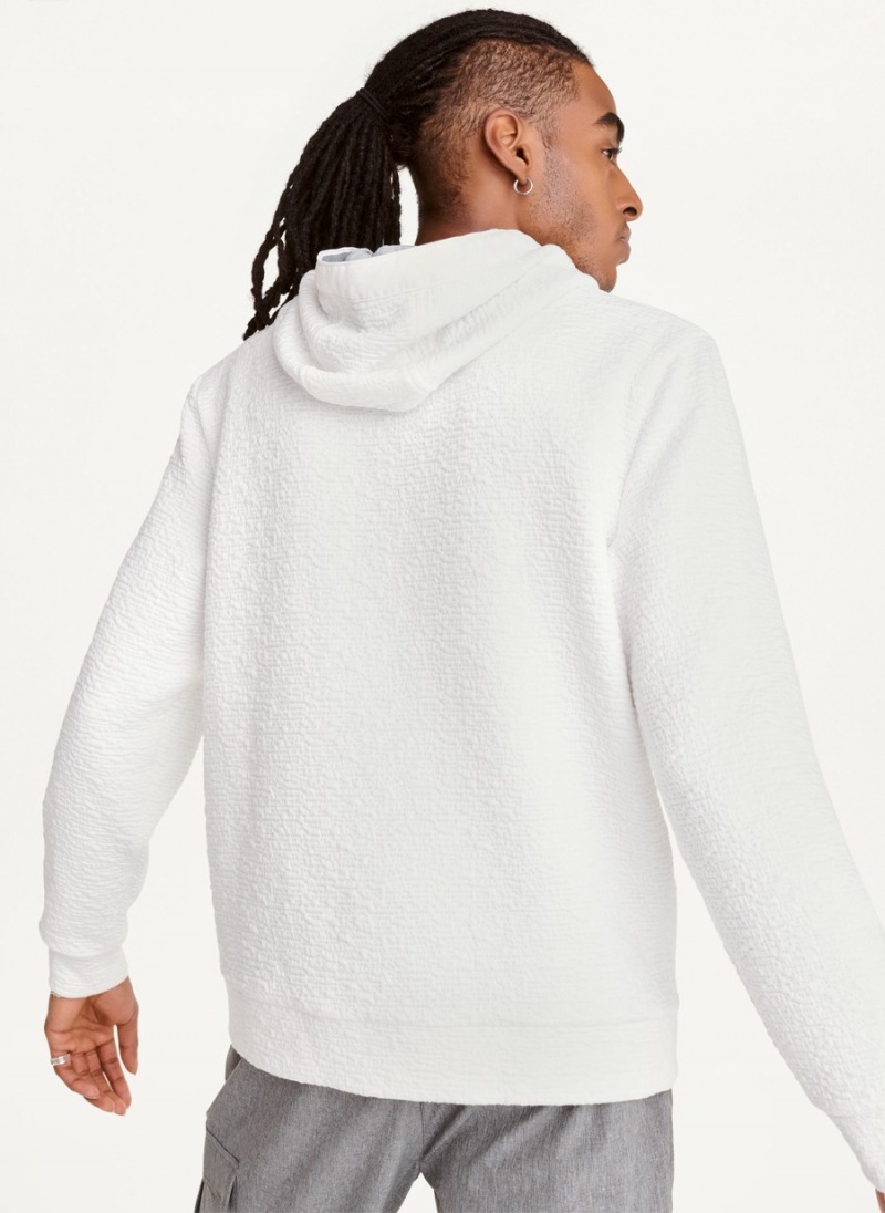 Men's Dkny Novelty Quilted Texture Hoodie White | U6255430