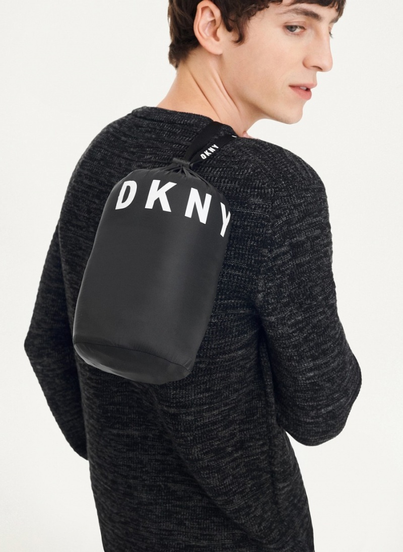 Men's Dkny Packable Quilted Vest Black | U3868499