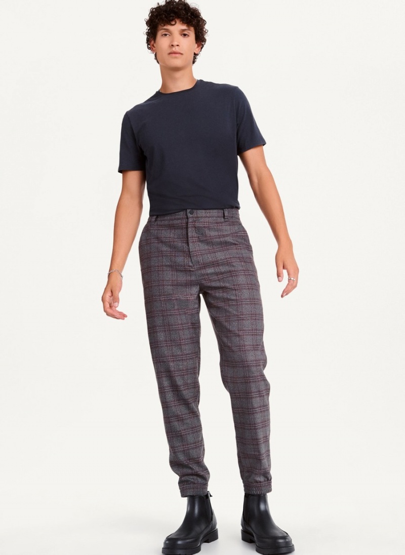 Men's Dkny Plaid Jogger Black | Z7266407