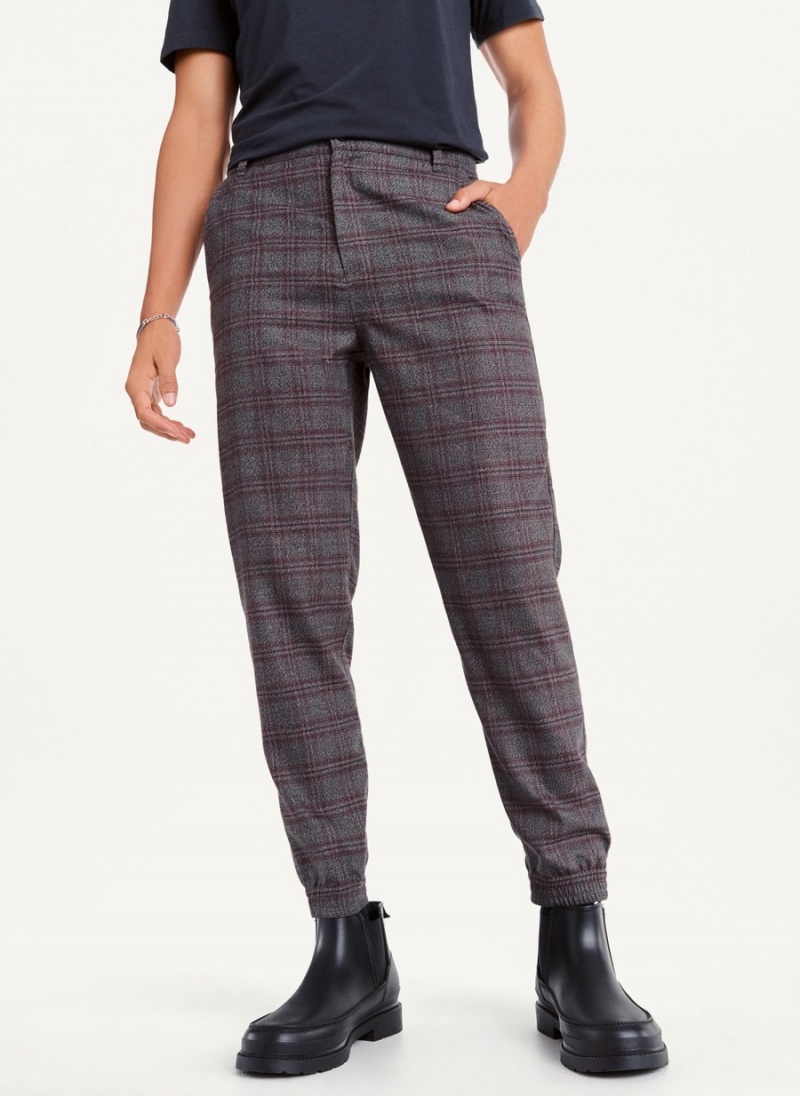 Men\'s Dkny Plaid Jogger Black | Z7266407