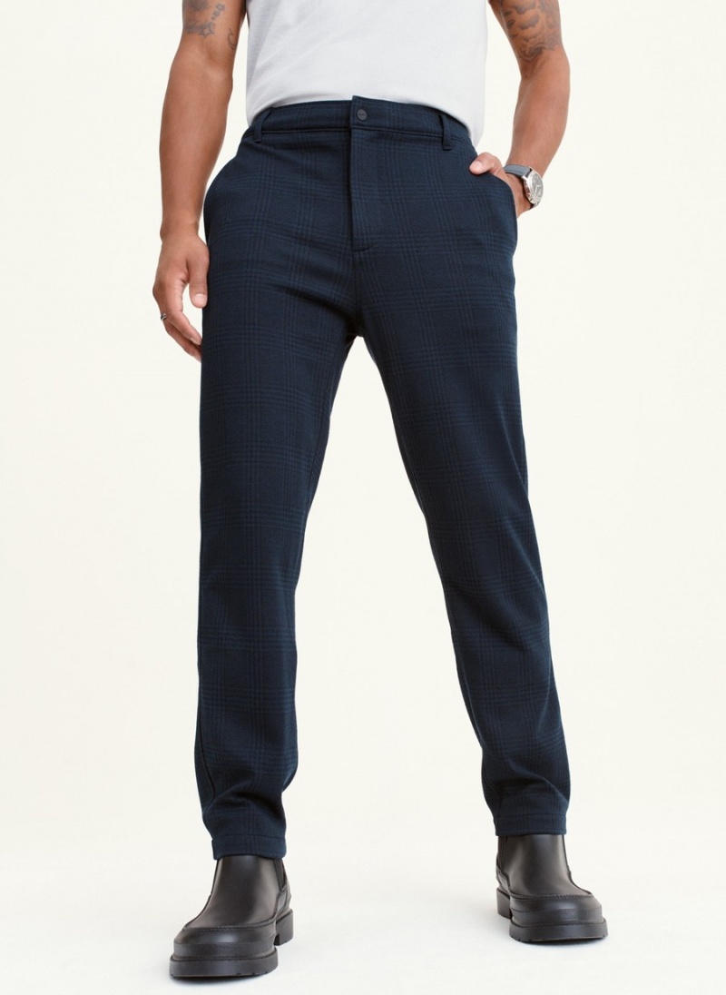 Men\'s Dkny Plaid Pants Navy | I0531037
