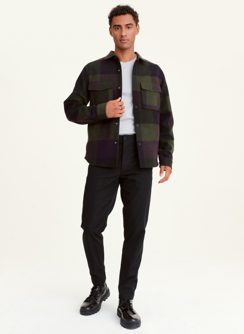 Men's Dkny Plaid Shirt Jackets Purple | O7842708