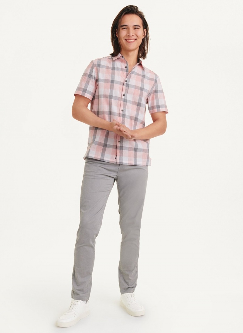 Men's Dkny Plaid Shirts Black | E5996603