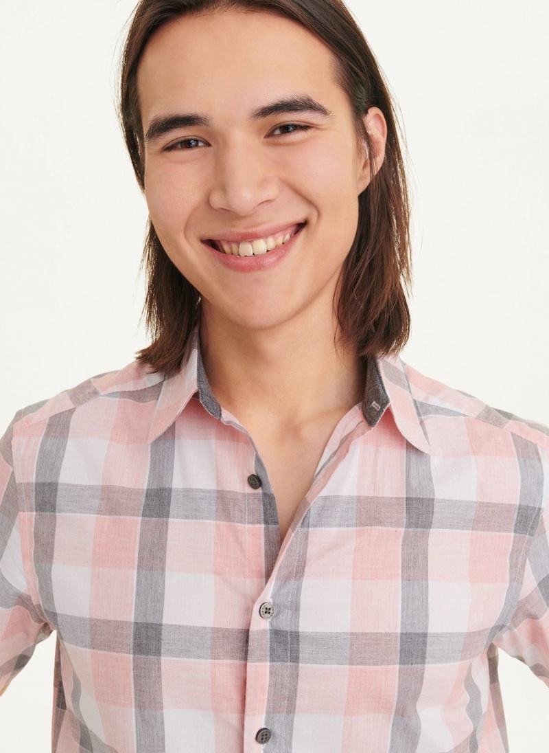 Men's Dkny Plaid Shirts Black | E5996603