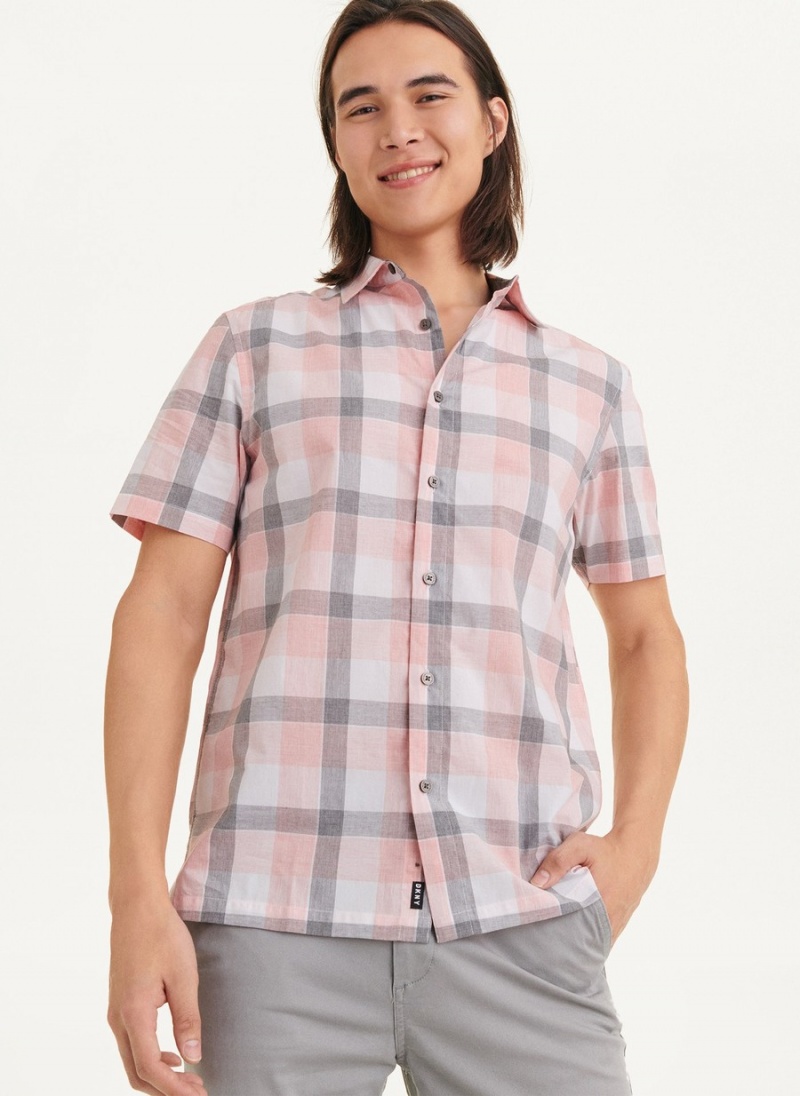 Men\'s Dkny Plaid Shirts Black | E5996603