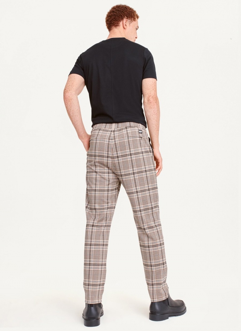 Men's Dkny Plaids Pants Brown | E1643188