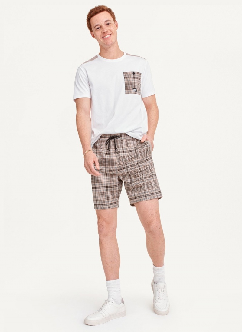 Men's Dkny Plaids Shorts Brown | S4182486